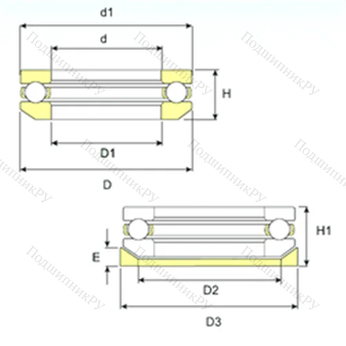 Подшипник шариковый упорный 53217 U 217 от производителя  ISB