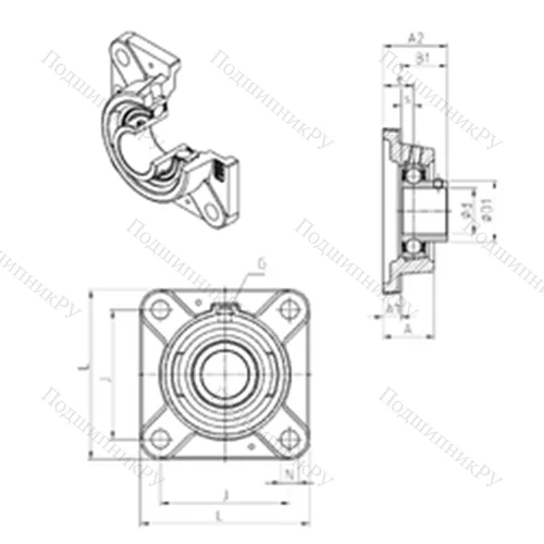 Подшипниковый узел шариковый радиальный USFE 211 от производителя  SNR