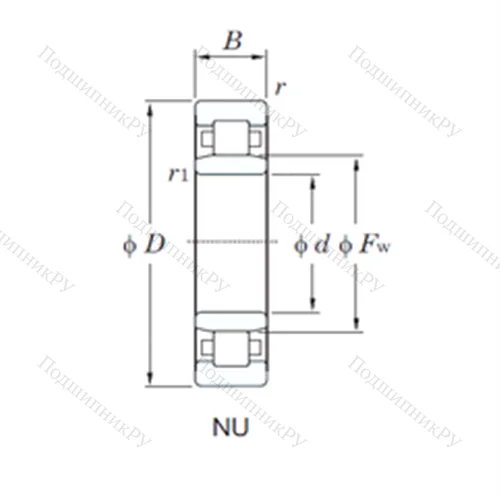 Подшипник роликовый радиальный NU 310R