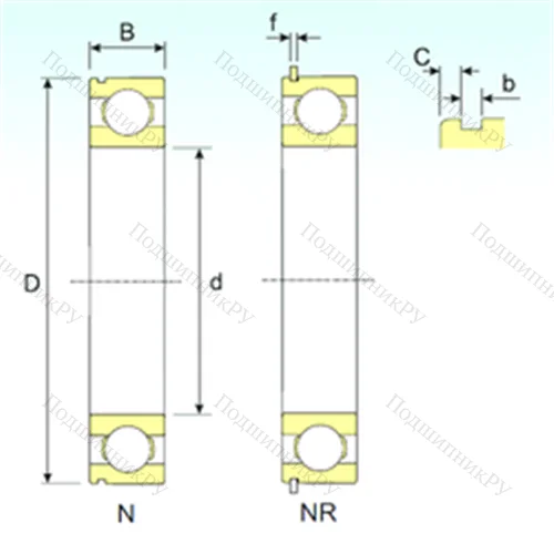 Подшипник шариковый радиальный 6013 NR