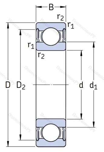Шариковый однорядный подшипник 1000904 2RS (6904 2RS) в Челябинске