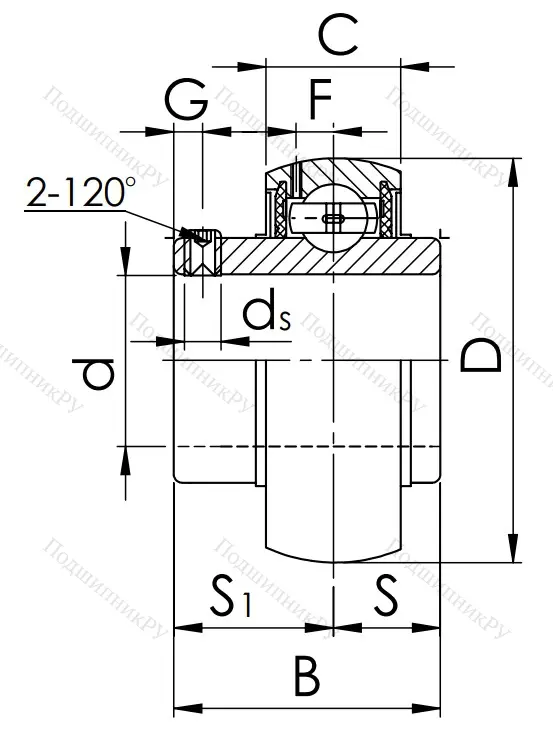 Корпусный подшипник UC 218 (480218 ГОСТ) в Челябинске