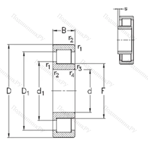 Подшипник роликовый радиальный NJ 2218-E-MA 6