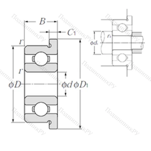 Подшипник шариковый радиальный FL 60/1,5 от производителя  NTN
