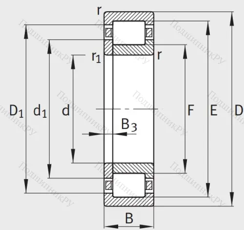 Роликовый цилиндрический подшипник NUP 303 E XL TVP 2 от производителя  FAG
