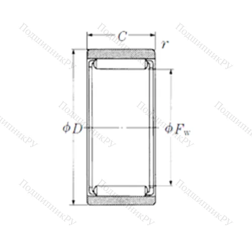 Подшипник игольчатый радиальный RNAF 354716 от производителя  NSK