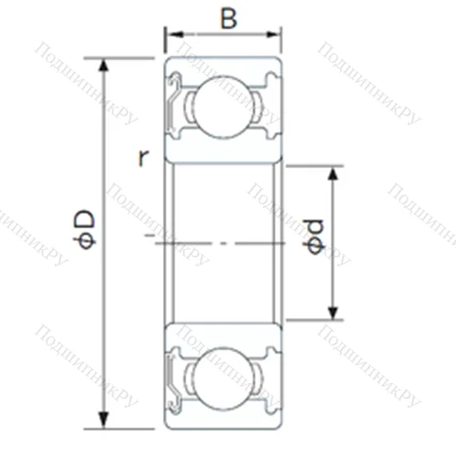 Подшипник шариковый радиальный 6002ZE