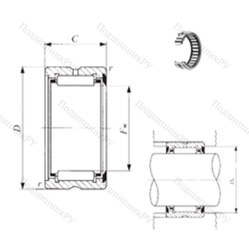 Подшипник игольчатый радиальный BR 324120 U от производителя  IKO