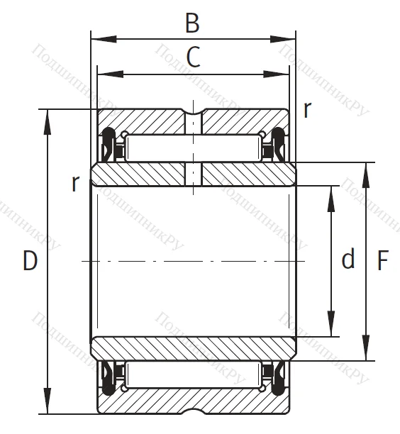 Игольчатый подшипник NA 4907 2RSR XL