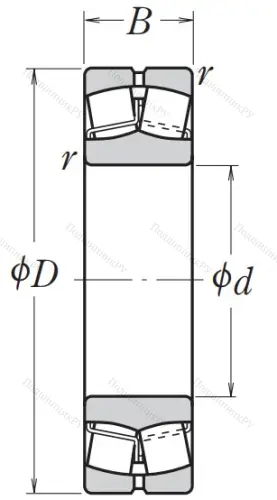 Сферический роликовый подшипник 22205 CE 4C 3S 11 от производителя  NSK