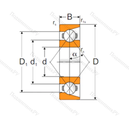 Подшипник шариковый радиально-упорный 7203AP
