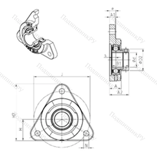 Подшипниковый узел шариковый радиальный ESFTE 207 от производителя  SNR