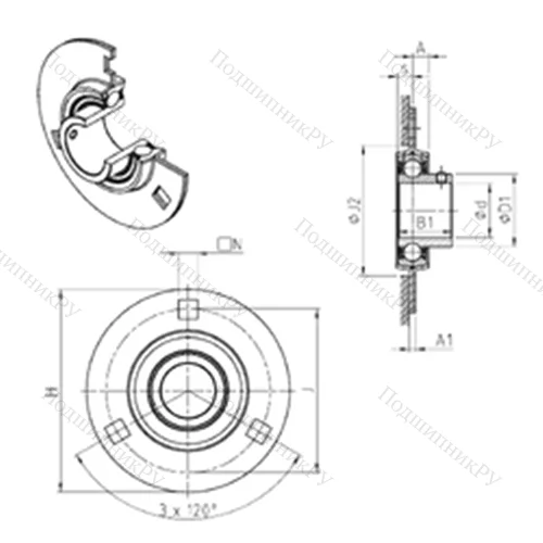 Подшипниковый узел шариковый радиальный USPF 206 от производителя  SNR