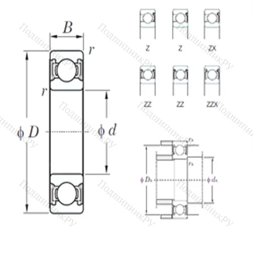 Подшипник шариковый радиальный 6036ZZX от производителя  KOYO