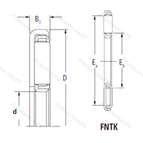 Подшипник игольчатый упорный FNTK-2037 от производителя  TIMKEN