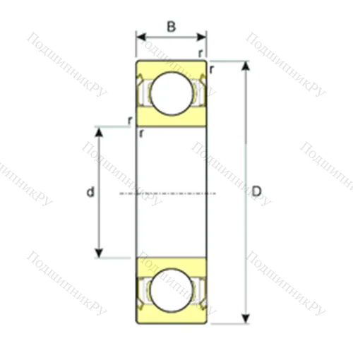 Подшипник шариковый радиальный SS 6200-2RS