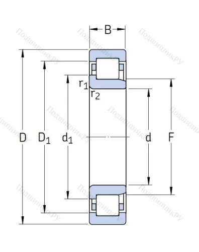 Роликовый цилиндрический подшипник NJ 218 ECP от производителя  SKF