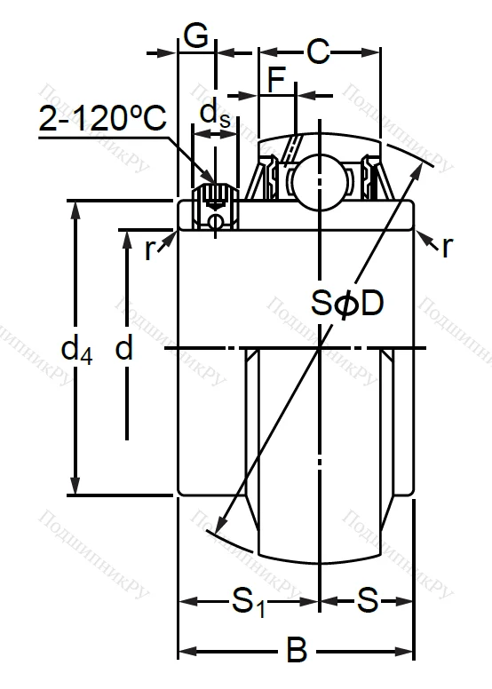 Корпусный подшипник UC 210-30 в Челябинске
