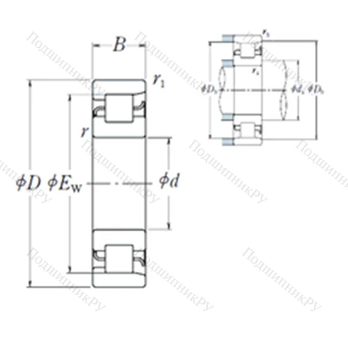Подшипник роликовый радиальный NF 1013