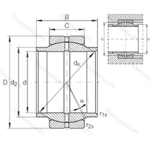 Подшипник скольжения сферический GE 200 LO от производителя  INA Подшипник скольжения сферический GE 200 LO от производителя  INA