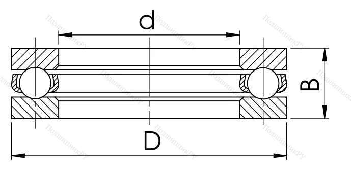 Упорный шариковый подшипник 8210 (51210) в Челябинске