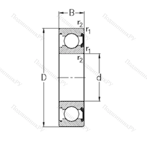 Подшипник шариковый радиальный 6013-2RSR от производителя  NKE