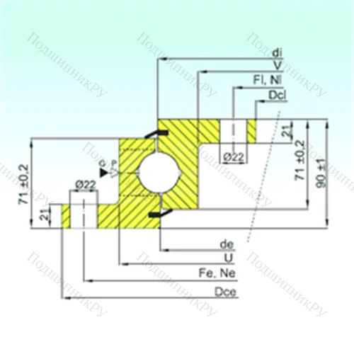 Подшипник шариковый опорно-поворотный NBL.30.0955.201-2PPN от производителя  ISB