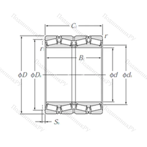 Подшипник роликовый радиально-упорный E-EE 822101D/822175/822176D