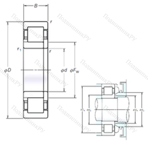 Подшипник роликовый радиальный NUP 2338EM