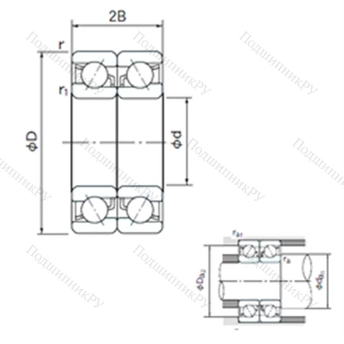 Подшипник шариковый радиально-упорный спаренный 7013CDB