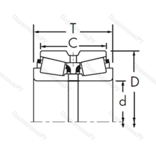 Подшипник роликовый радиально-упорный 598X/592DC+X 1S-598 от производителя  TIMKEN