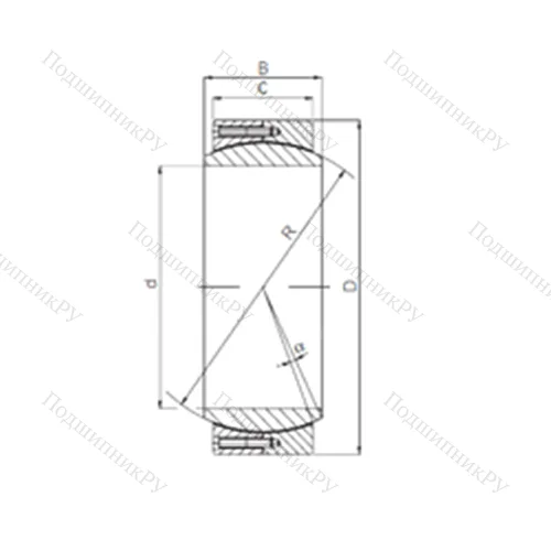 Подшипник скольжения сферический GE 460DW от производителя  ISO