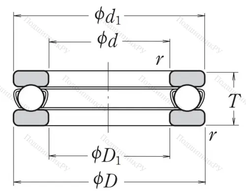 Упорный шариковый подшипник 51316 от производителя  NSK