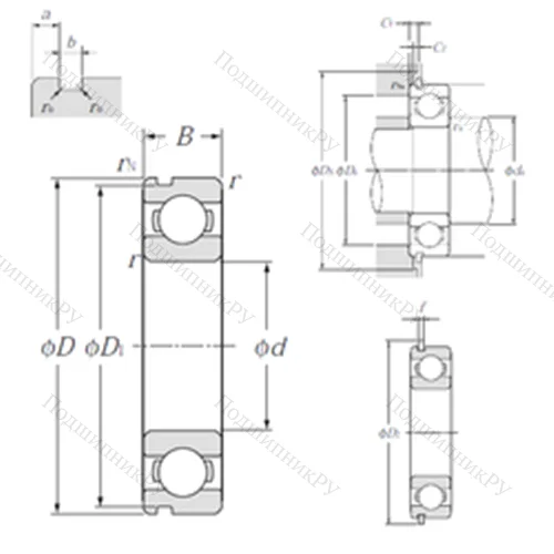 Подшипник шариковый радиальный 6905NR
