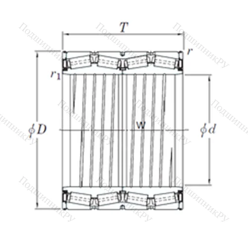 Подшипник роликовый радиально-упорный 4TRS 19D от производителя  KOYO