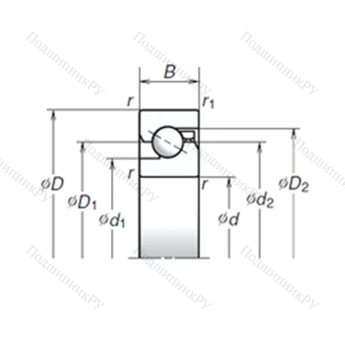 Подшипник шариковый упорно-радиальный 35TAC 72B от производителя  NSK Подшипник шариковый упорно-радиальный 35TAC 72B от производителя  NSK