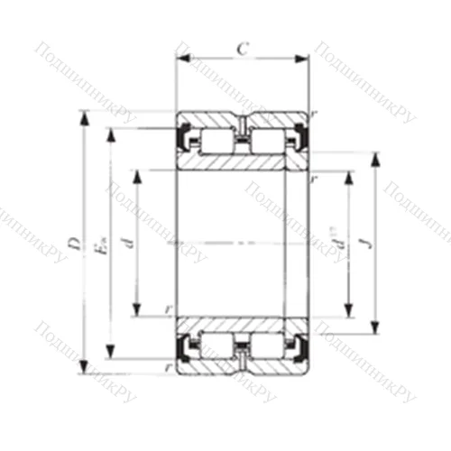 Подшипник роликовый радиальный TRU 203820UU от производителя  IKO
