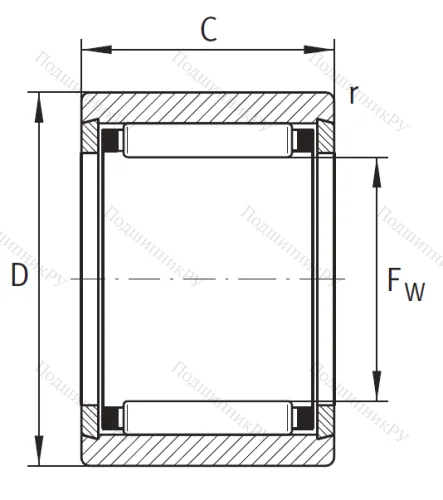 Игольчатый подшипник NK 10/16 TV XL от производителя  INA