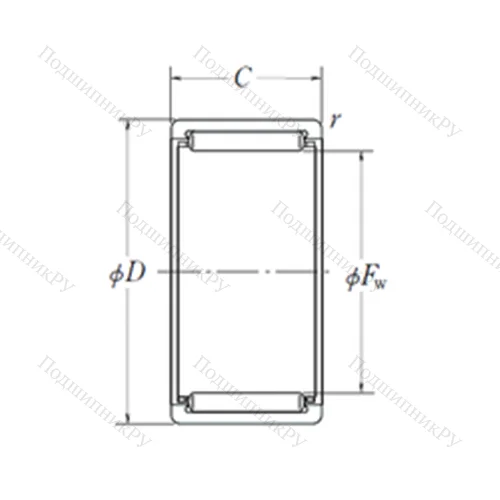 Подшипник игольчатый радиальный RLM 4020 от производителя  NSK
