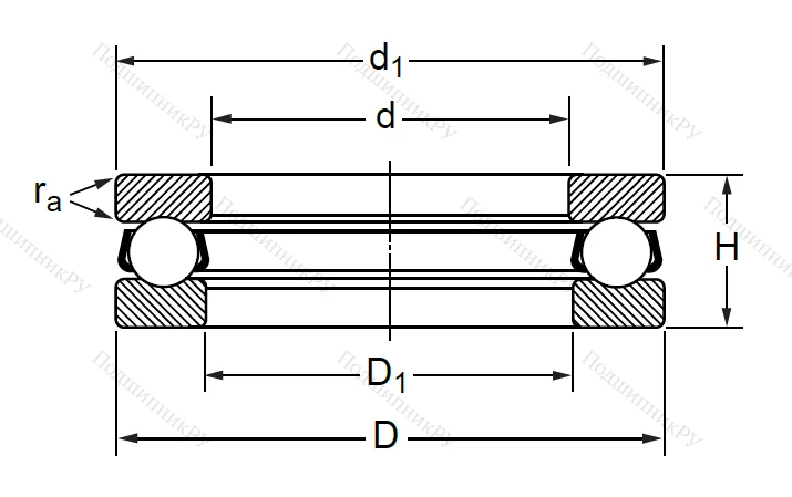 Упорный шариковый подшипник 8310 (51310) в Челябинске