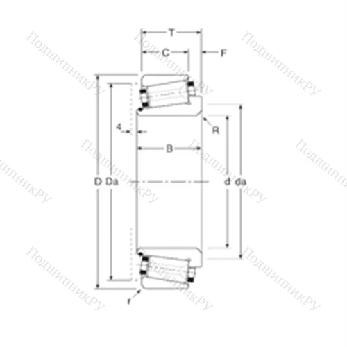 Подшипник роликовый радиально-упорный 180101X/ 180180X от производителя  Gamet