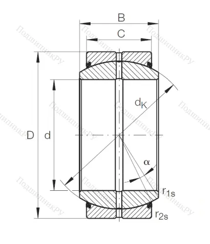 Шарнирный подшипник GE 60 DO 2RS от производителя  INA