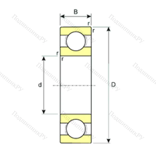 Подшипник шариковый радиальный SS 6304