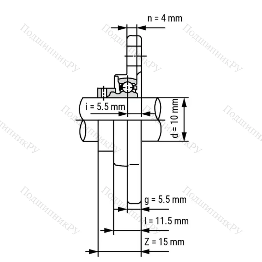 Подшипниковый узел KFL 000-ST - Вал: 10 мм