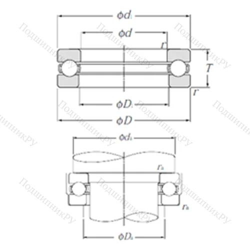Подшипник шариковый упорный 51144