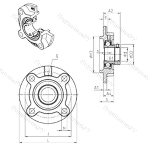 Подшипниковый узел шариковый радиальный ESFC 211