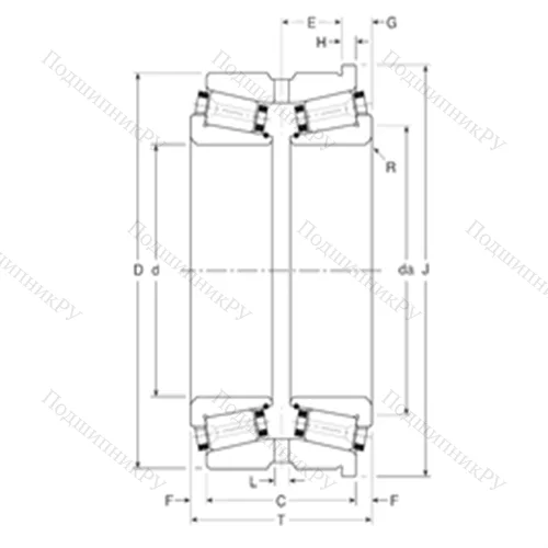 Подшипник роликовый радиально-упорный 180101X/180170H от производителя  Gamet