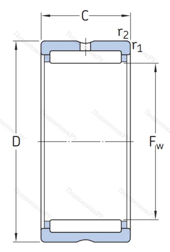 Игольчатый подшипник RNA 6904 от производителя  SKF