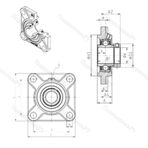 Подшипниковый узел шариковый радиальный EXFS 318 от производителя  SNR
