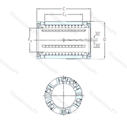 Подшипник шариковый линейный LBCD 25 A-2LS от производителя  SKF